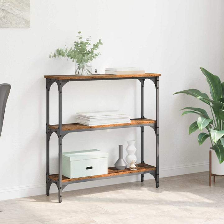 Konsolbord Gammelt træ 75 x 22,5 x 75 cm Konstrueret træ