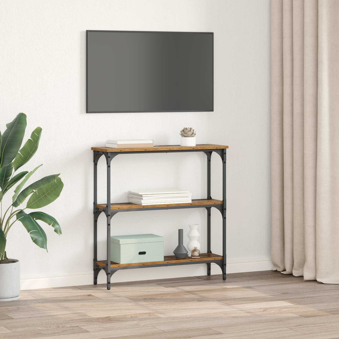Konsolbord Gammelt træ 75 x 22,5 x 75 cm Konstrueret træ