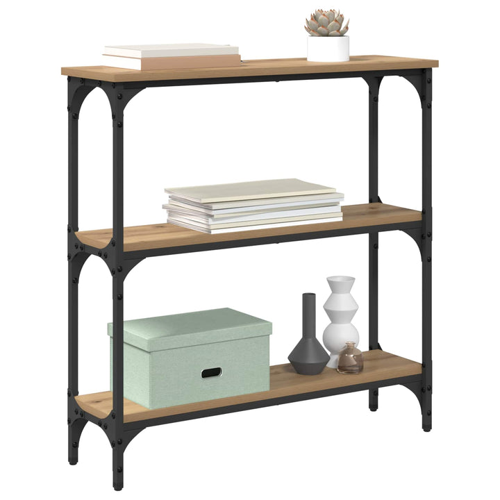 Konsolbord Artisan Egetræ 75 x 22,5 x 75 cm Konstrueret træ