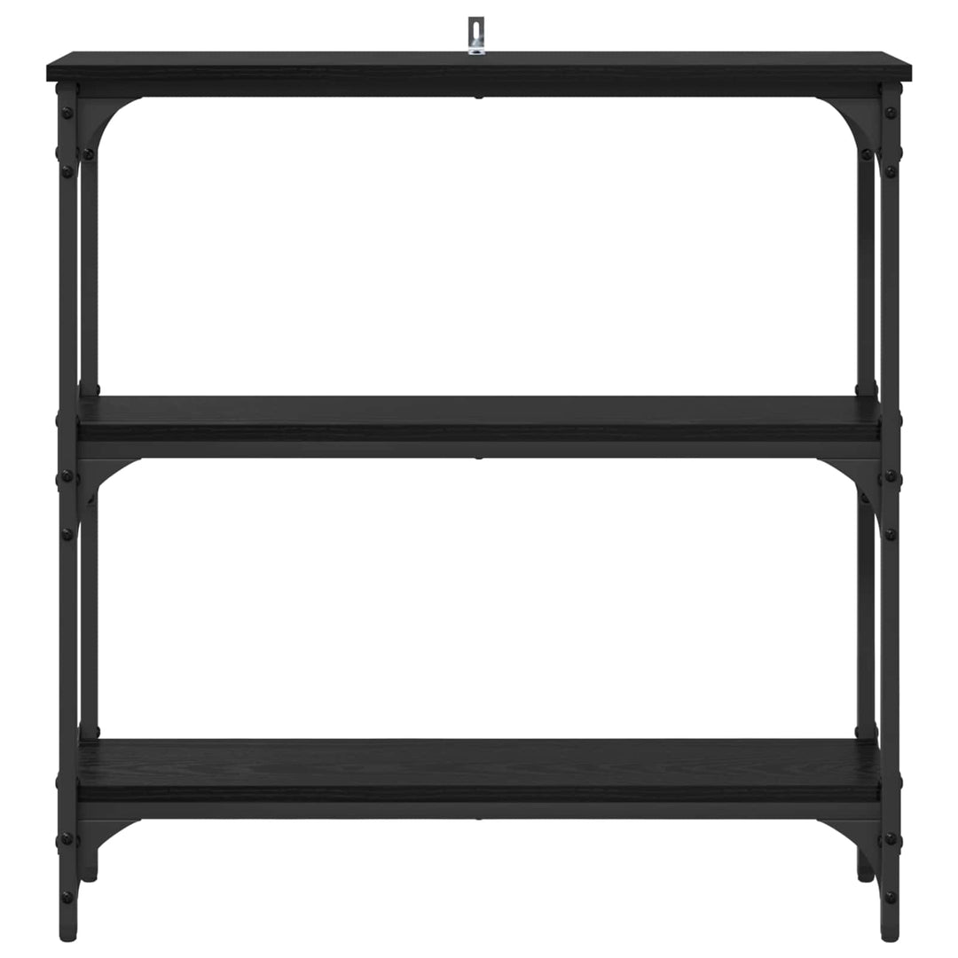 Konsolbord med hylde Sort eg 75 x 22,5 x 75 cm Konstrueret træ