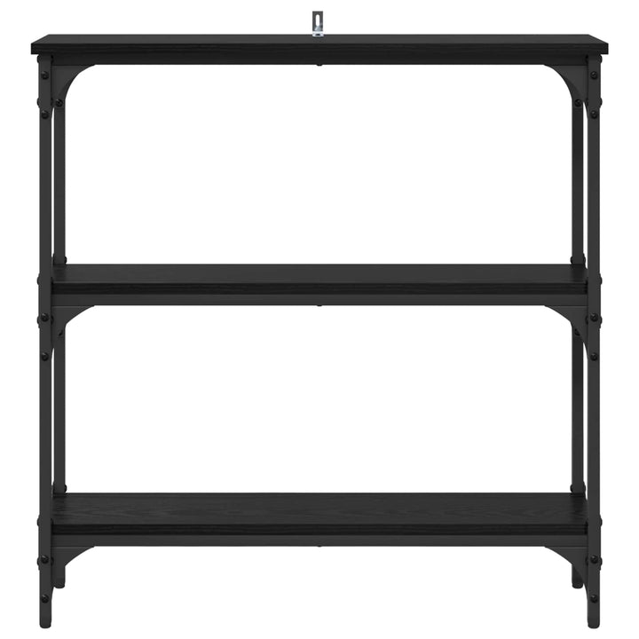 Konsolbord med hylde Sort eg 75 x 22,5 x 75 cm Konstrueret træ