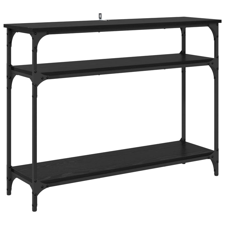 Konsolbord med hylde Sort eg 100 x 29 x 75 cm Konstrueret træ