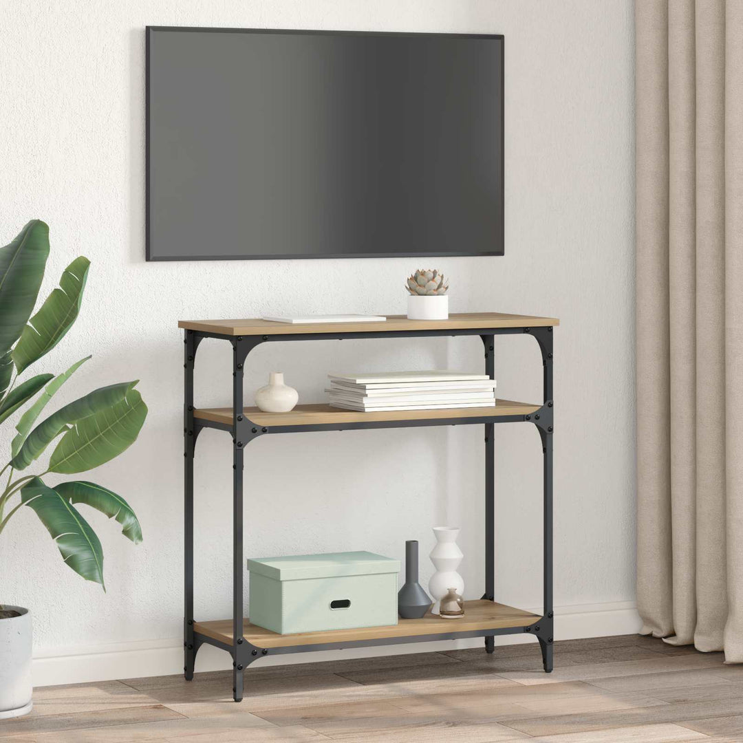 Konsolbord Artisan Egetræ 75 x 29 x 75 cm Konstrueret træ