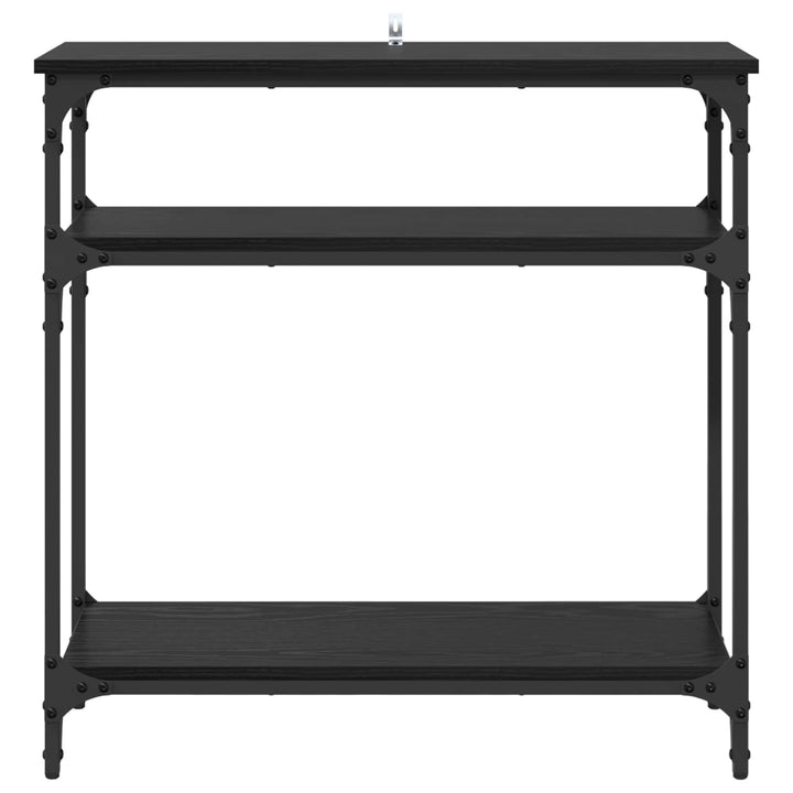 Konsolbord med hylde Sort eg 75 x 29 x 75 cm Konstrueret træ