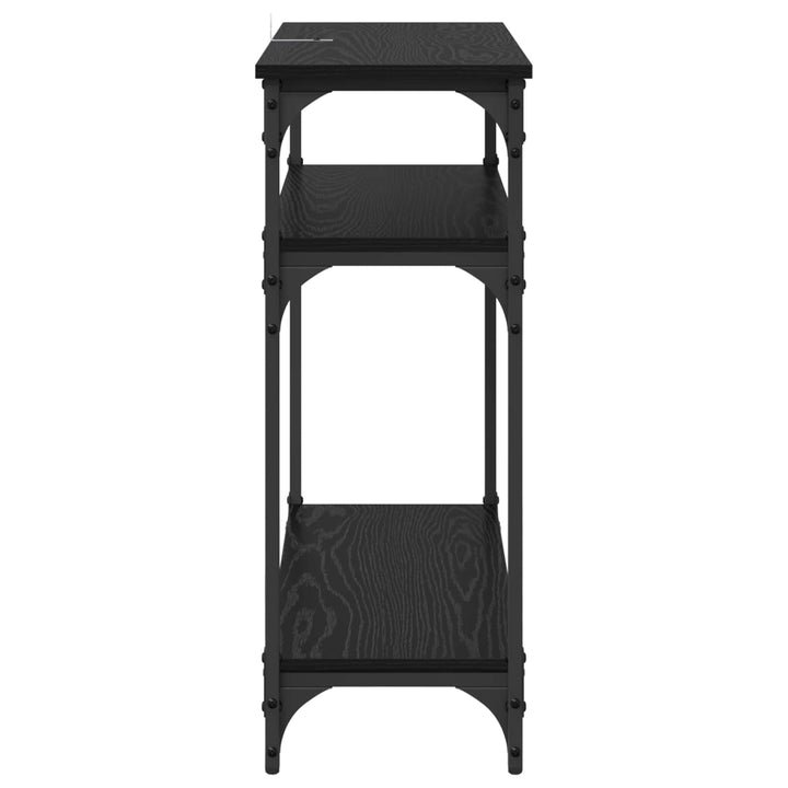 Konsolbord med hylde Sort eg 75 x 29 x 75 cm Konstrueret træ