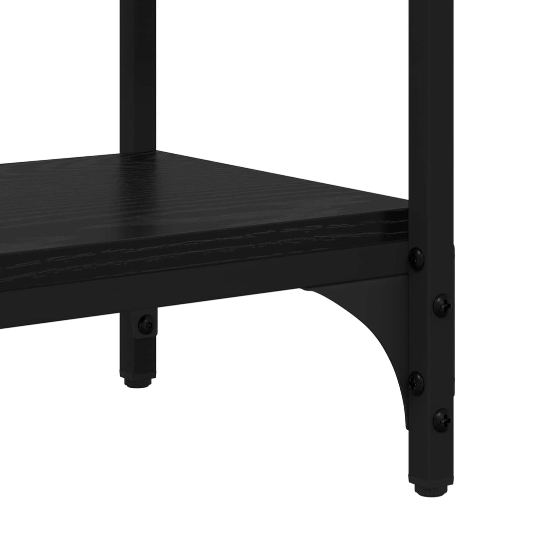 Konsolbord med hylde Sort eg 80 x 29 x 75 cm Konstrueret træ