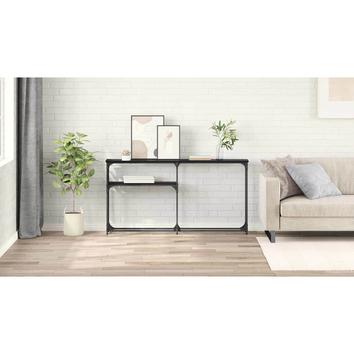 Konsolbord Sort eg 146 x 22.5 x 75 cm Konstrueret træ