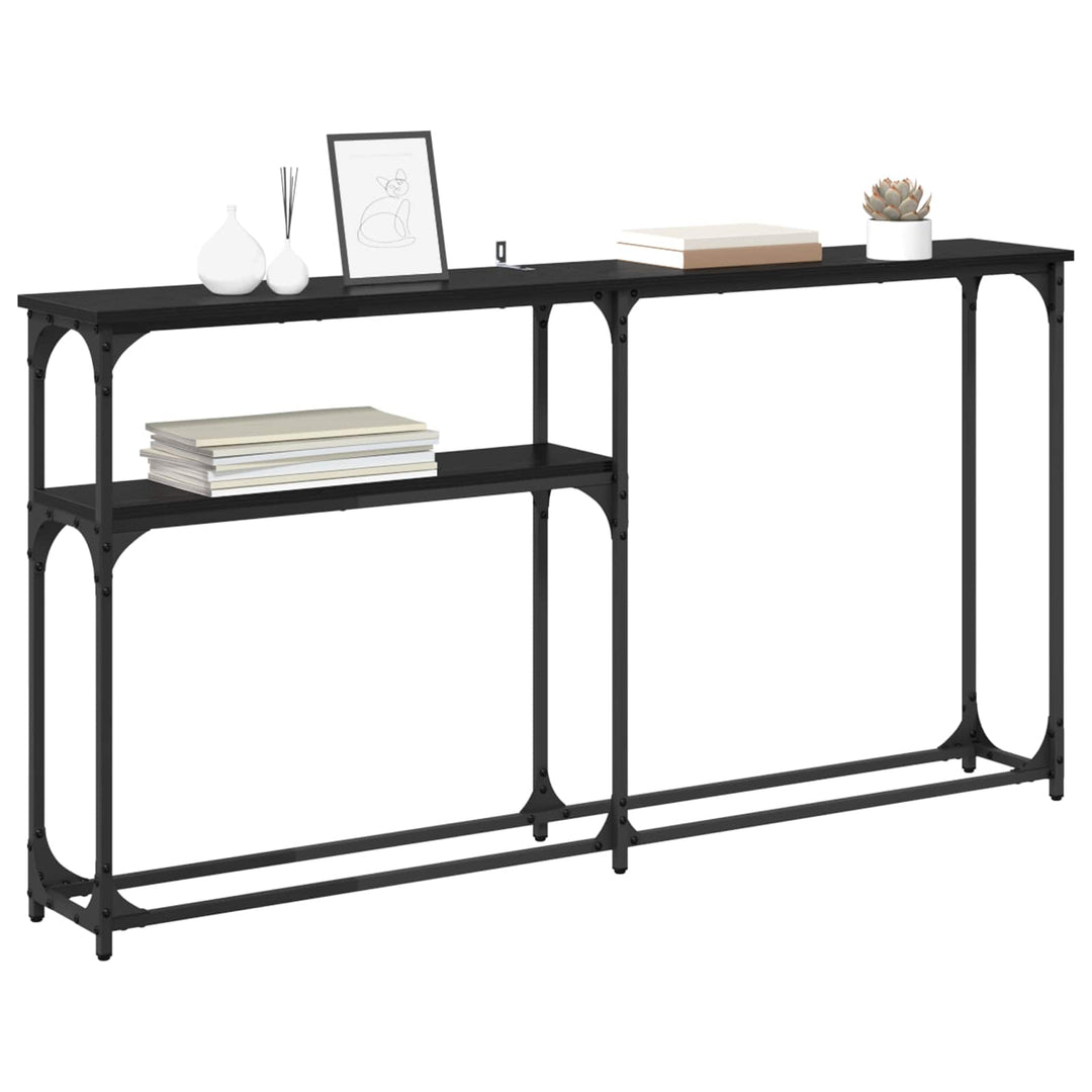Konsolbord Sort eg 146 x 22.5 x 75 cm Konstrueret træ