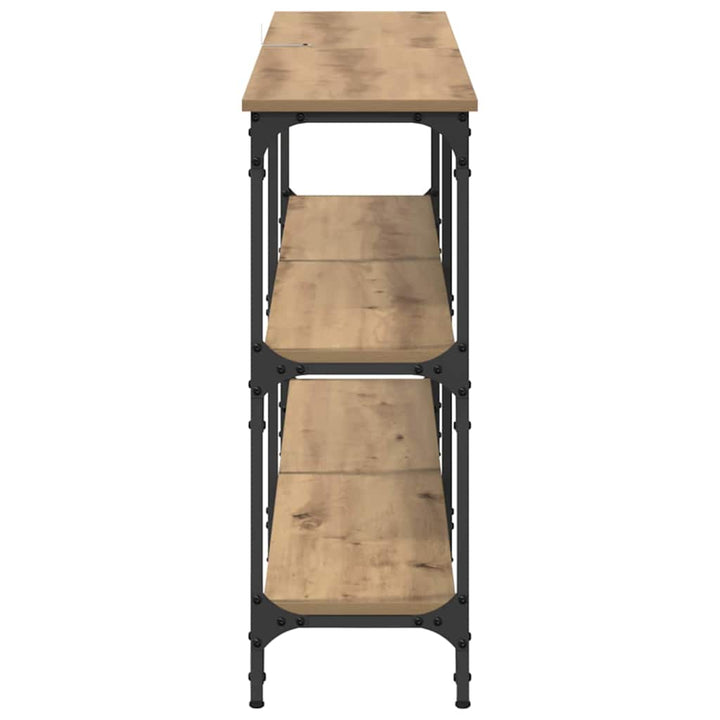 Konsolbord Artisan Egetræ 150 x 29 x 75 cm Samlet træ og metal