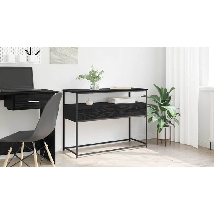 Konsolbord med skuffe Sort eg 100 x 40 x 75 cm Konstrueret træ