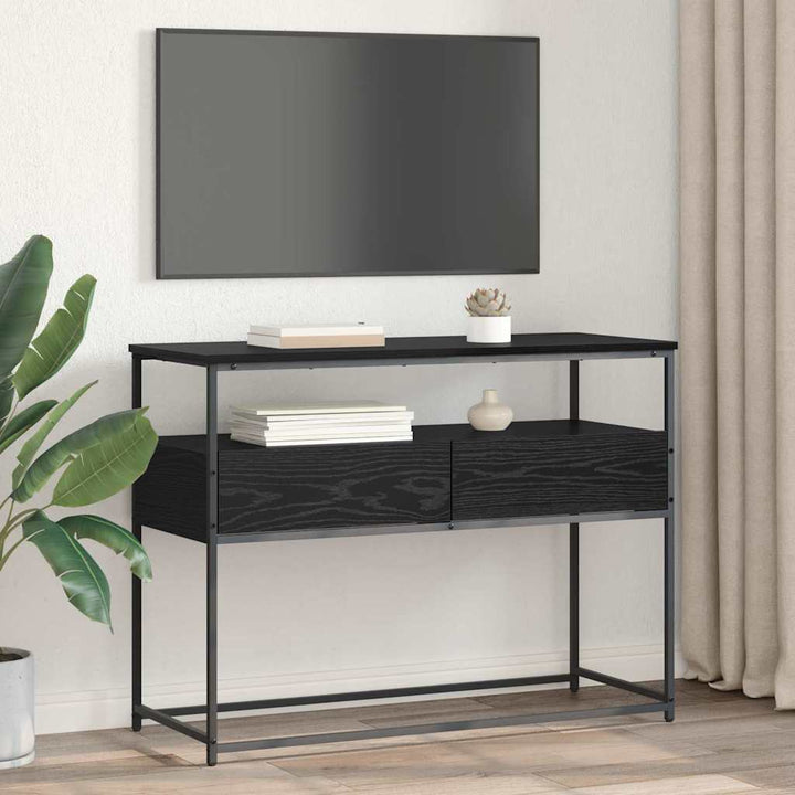 Konsolbord med skuffe Sort eg 100 x 40 x 75 cm Konstrueret træ