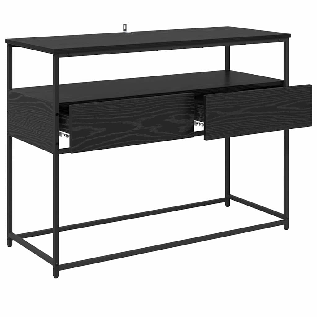 Konsolbord med skuffe Sort eg 100 x 40 x 75 cm Konstrueret træ
