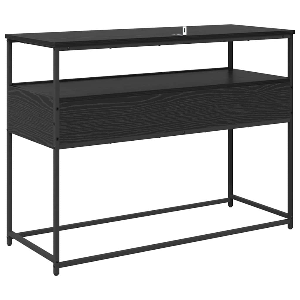 Konsolbord med skuffe Sort eg 100 x 40 x 75 cm Konstrueret træ