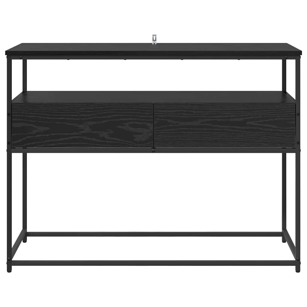 Konsolbord med skuffe Sort eg 100 x 40 x 75 cm Konstrueret træ