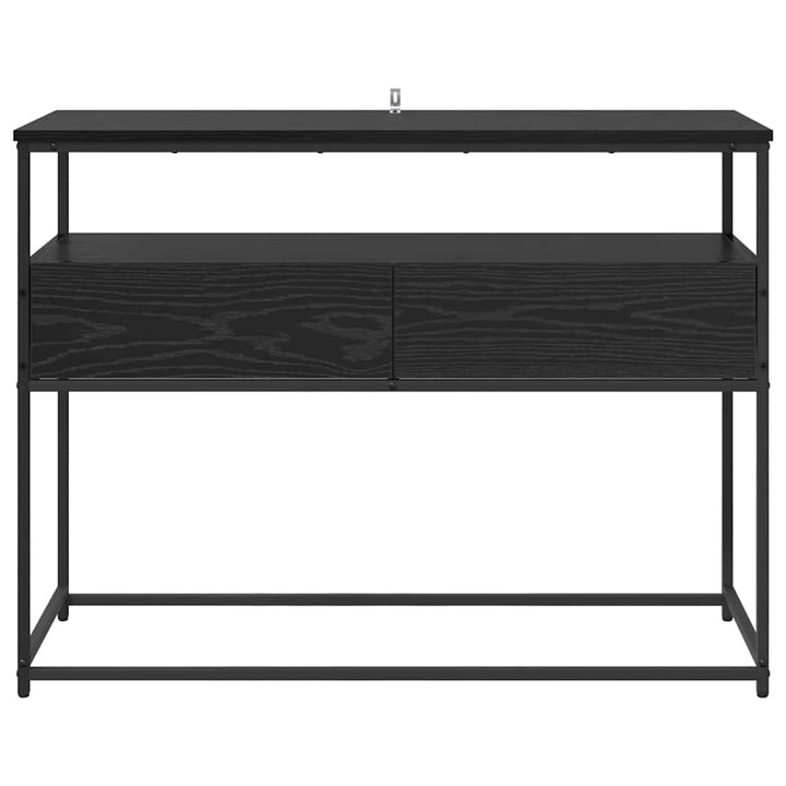 Konsolbord med skuffe Sort eg 100 x 40 x 75 cm Konstrueret træ
