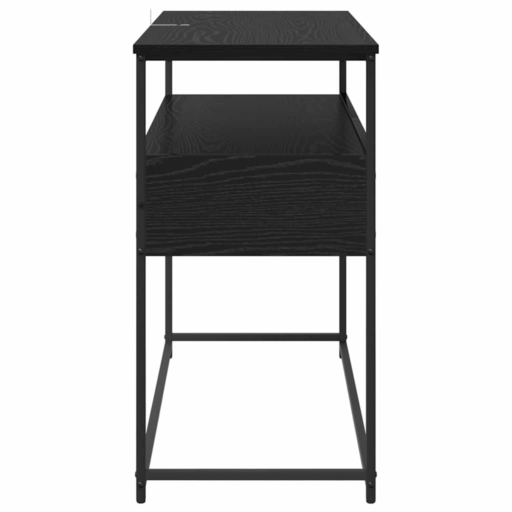 Konsolbord med skuffe Sort eg 100 x 40 x 75 cm Konstrueret træ