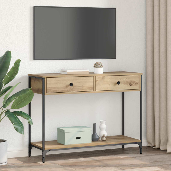 Konsolbord Artisan Egetræ 100 x 34,5 x 75 cm Konstrueret træ