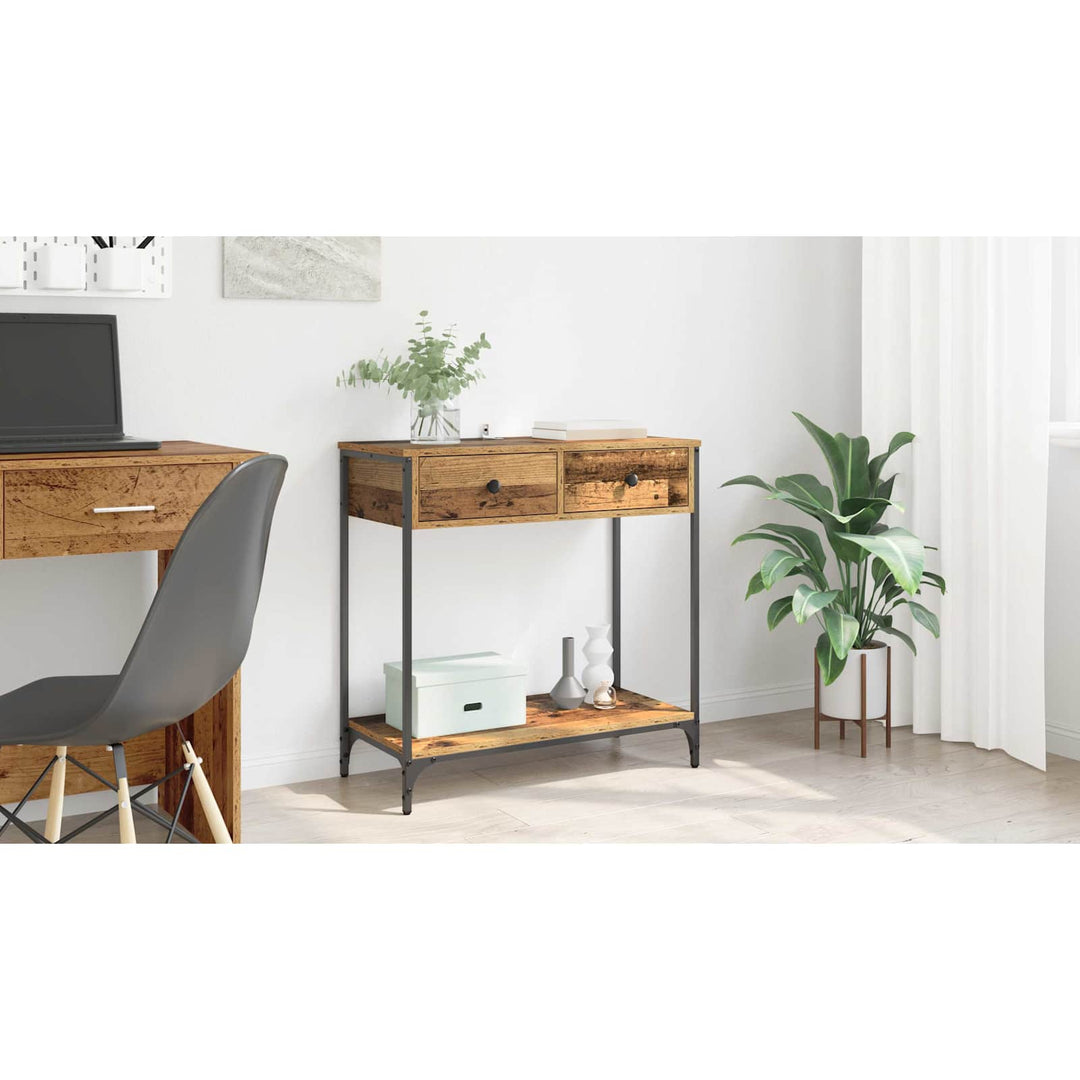 Konsolbord Gammelt træ 75 x 34,5 x 75 cm Konstrueret træ