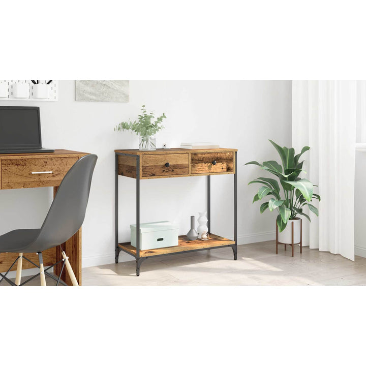 Konsolbord Gammelt træ 75 x 34,5 x 75 cm Konstrueret træ