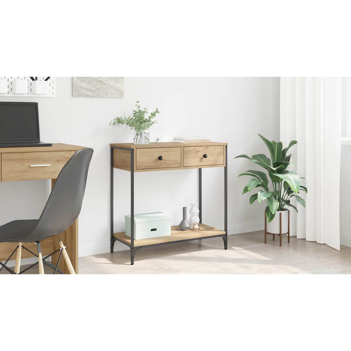 Konsolbord Artisan Egetræ 75 x 34,5 x 75 cm Konstrueret træ