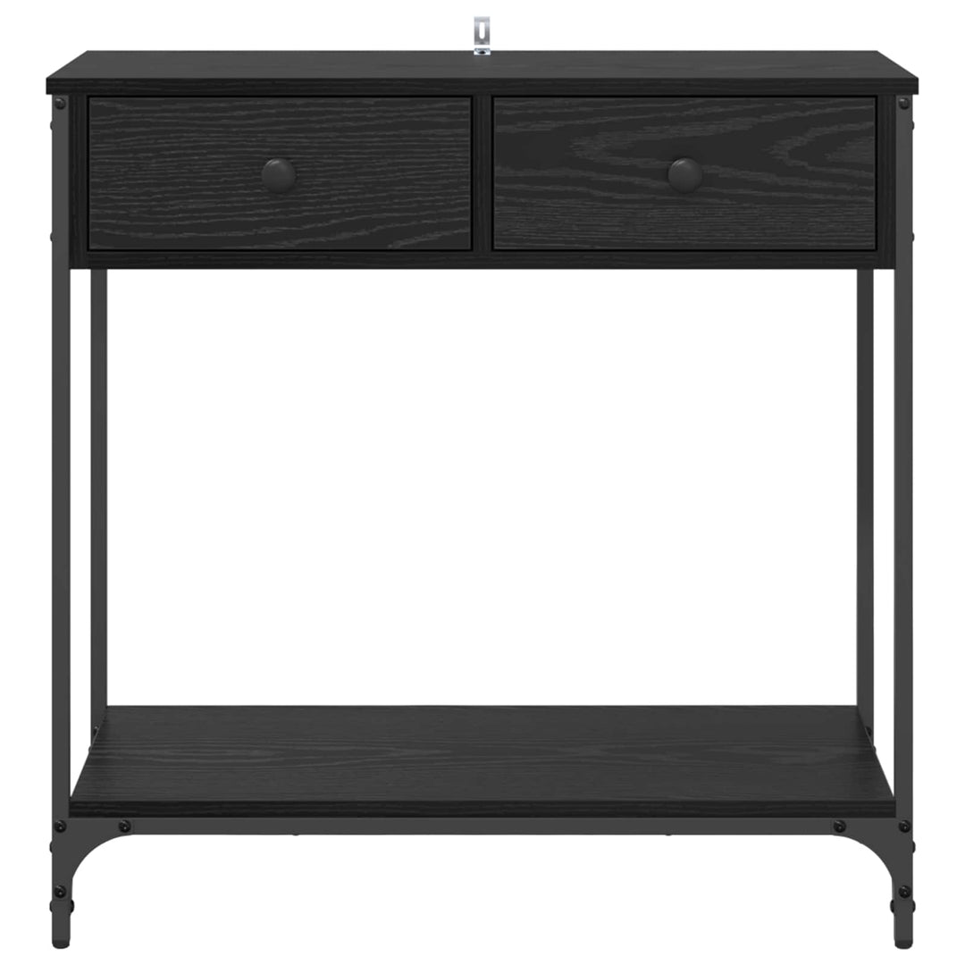 Konsolbord med skuffe Sort eg 75 x 34,5 x 75 cm Konstrueret træ