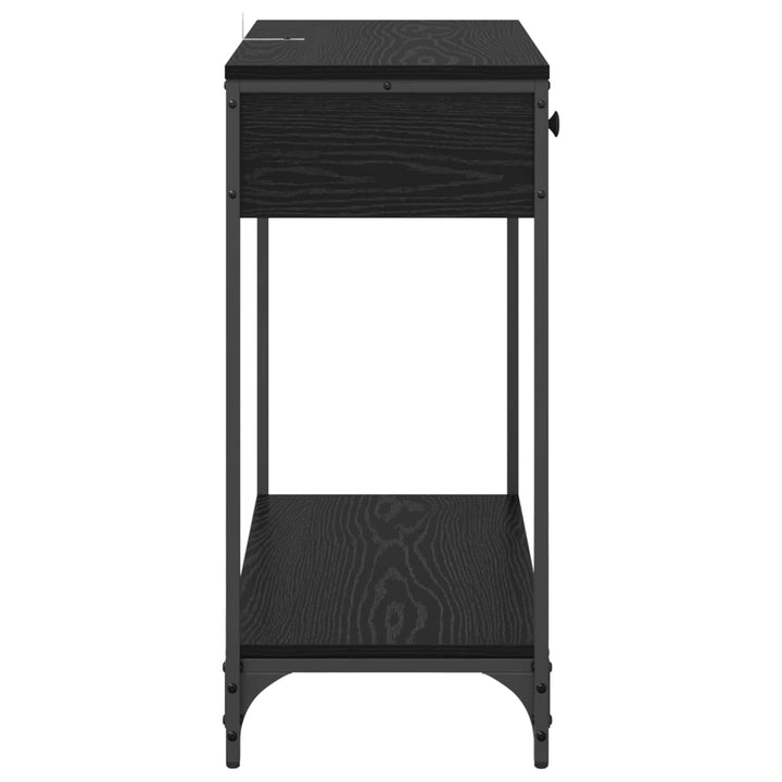 Konsolbord med skuffe Sort eg 75 x 34,5 x 75 cm Konstrueret træ