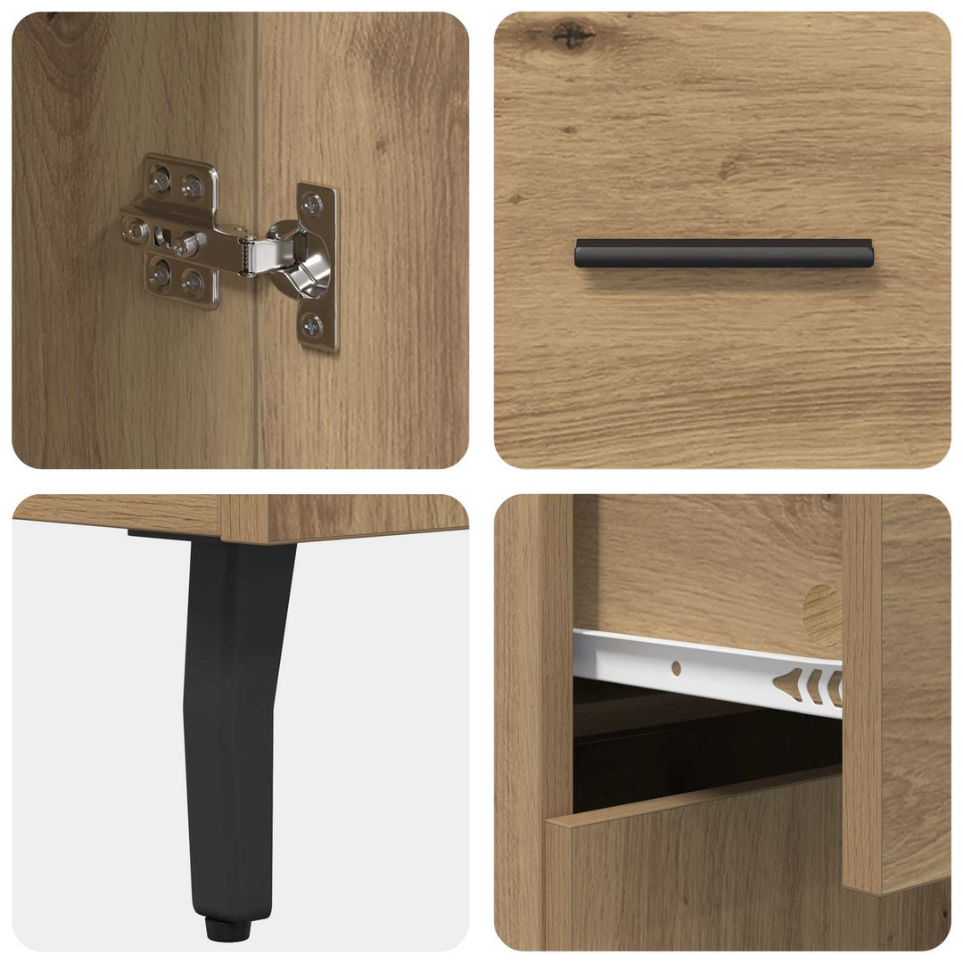 Sideboard Artisan Egetræ 69,5 x 34 x 90 cm Konstrueret træ