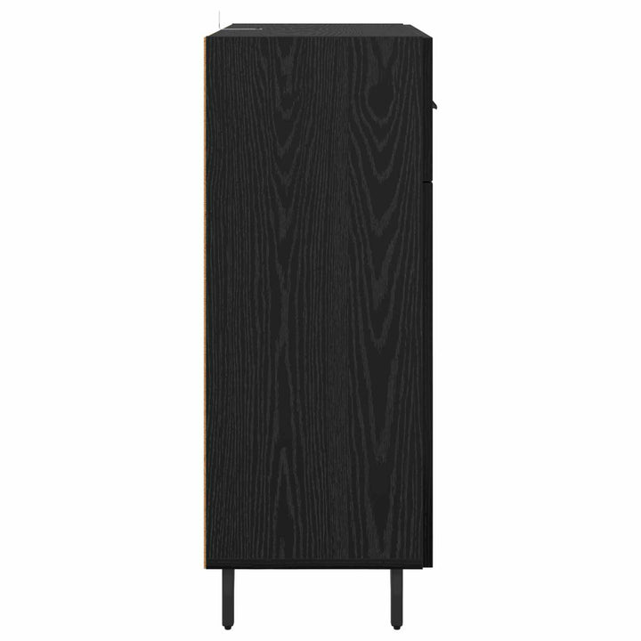 Sideboard med skuffe Sort eg 69,5 x 34 x 90 cm Konstrueret træ