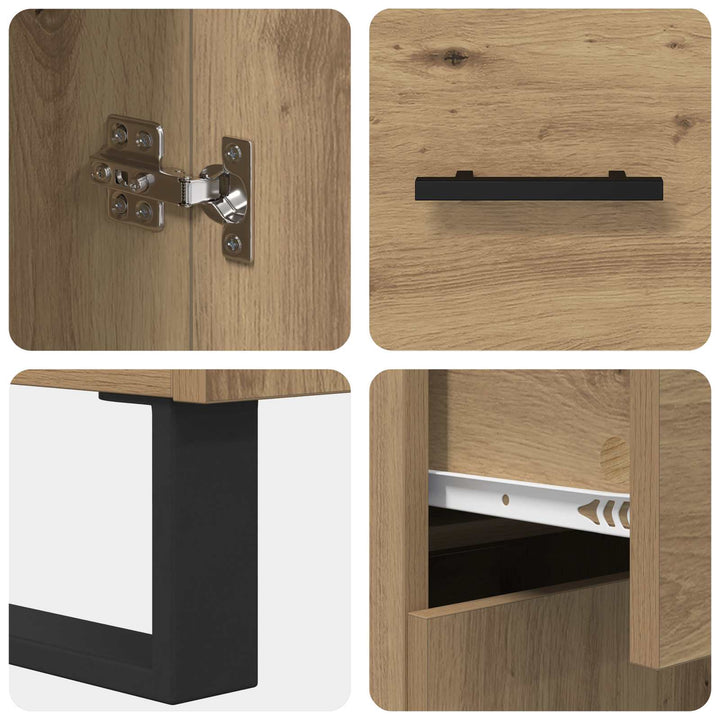 Sideboard Artisan Egetræ 69,5 x 34 x 90 cm Konstrueret træ