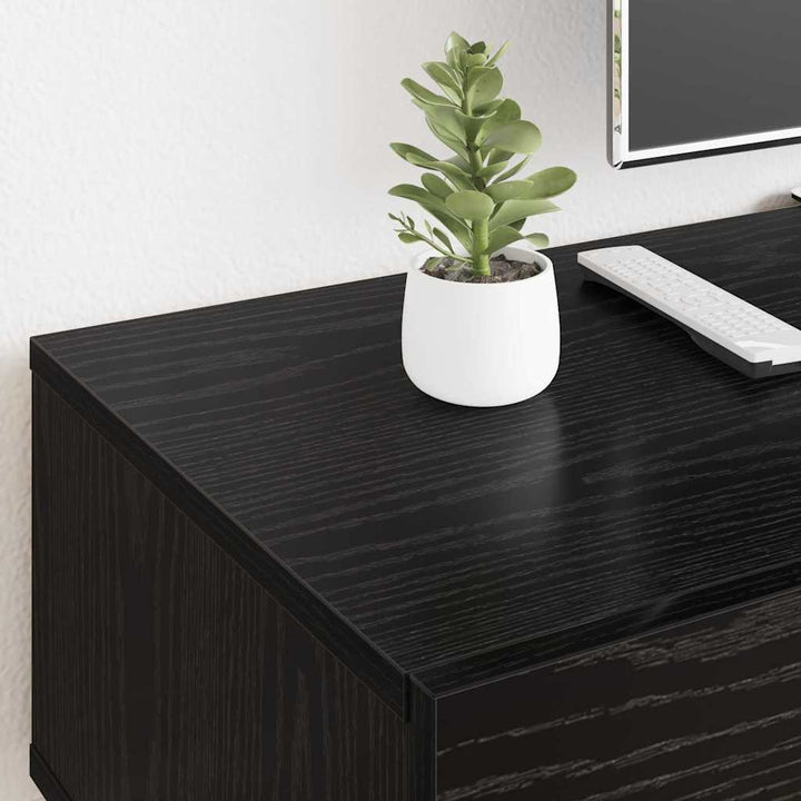 TV-skab med skuffe Sort eg 150 x 36 x 30 cm Konstrueret træ