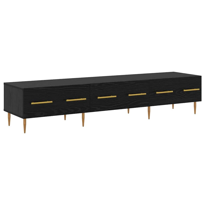 TV-skab med skuffe Sort eg 150 x 36 x 30 cm Konstrueret træ