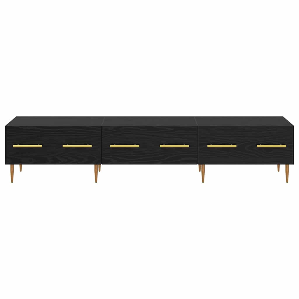 TV-skab med skuffe Sort eg 150 x 36 x 30 cm Konstrueret træ