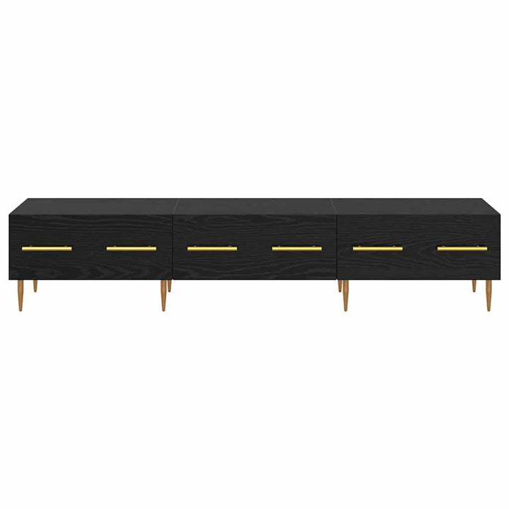 TV-skab med skuffe Sort eg 150 x 36 x 30 cm Konstrueret træ