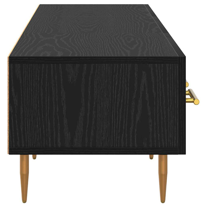 TV-skab med skuffe Sort eg 150 x 36 x 30 cm Konstrueret træ