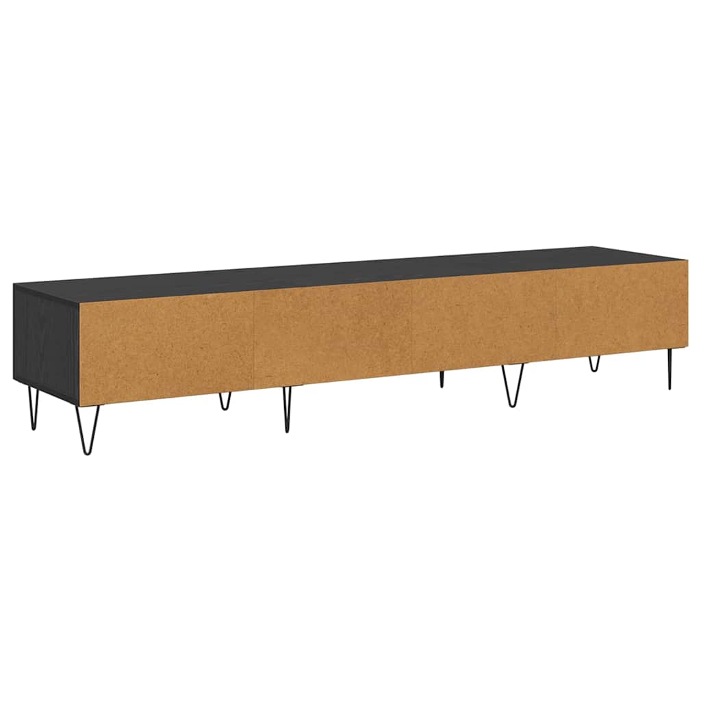 TV-skab med skuffe Sort eg 150 x 36 x 30 cm Konstrueret træ
