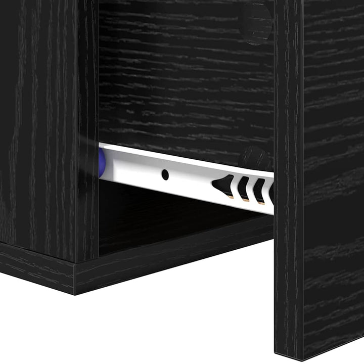 Vægmonteret natbord Sort eg 35 x 35 x 20 cm Konstrueret træ