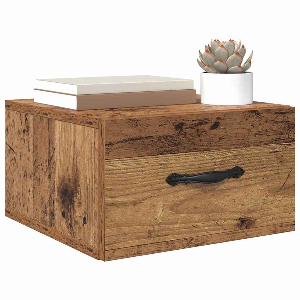 Natskab 2 stk. Gammelt træ 35 x 35 x 20 cm Konstrueret træ