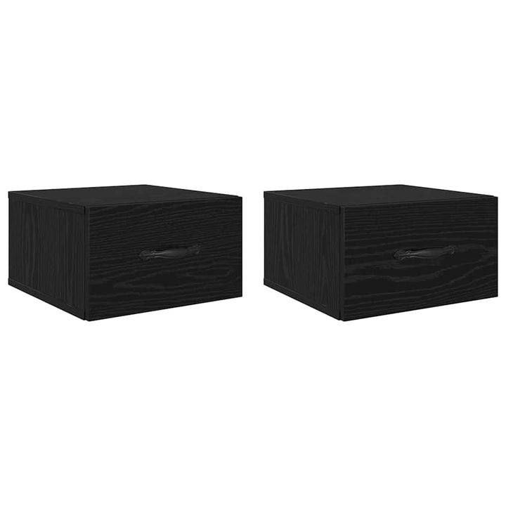 Natskab 2 pcs Sort eg 35 x 35 x 20 cm Konstrueret træ