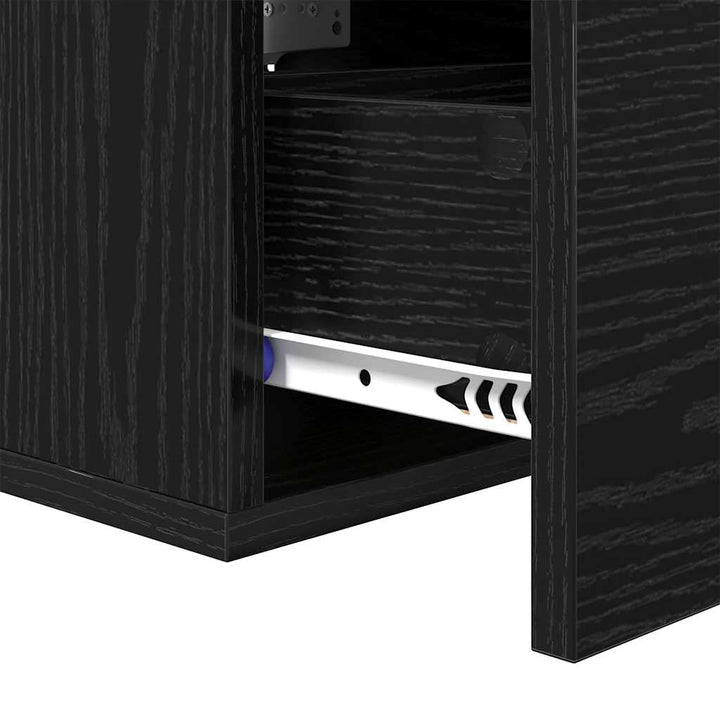 Natskab 2 pcs Sort eg 35 x 35 x 20 cm Konstrueret træ