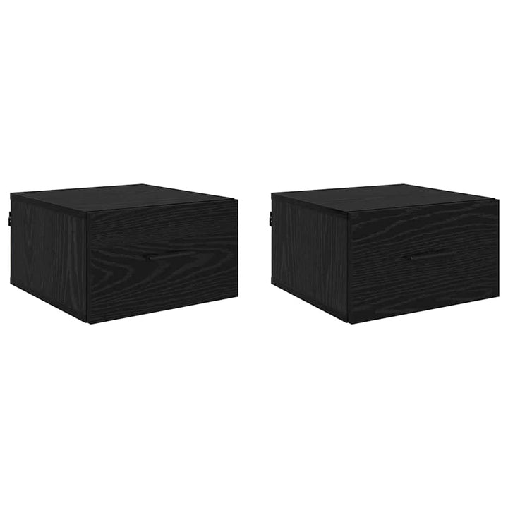 Natskab 2 stk. Sort eg 35 x 35 x 20 cm Konstrueret træ