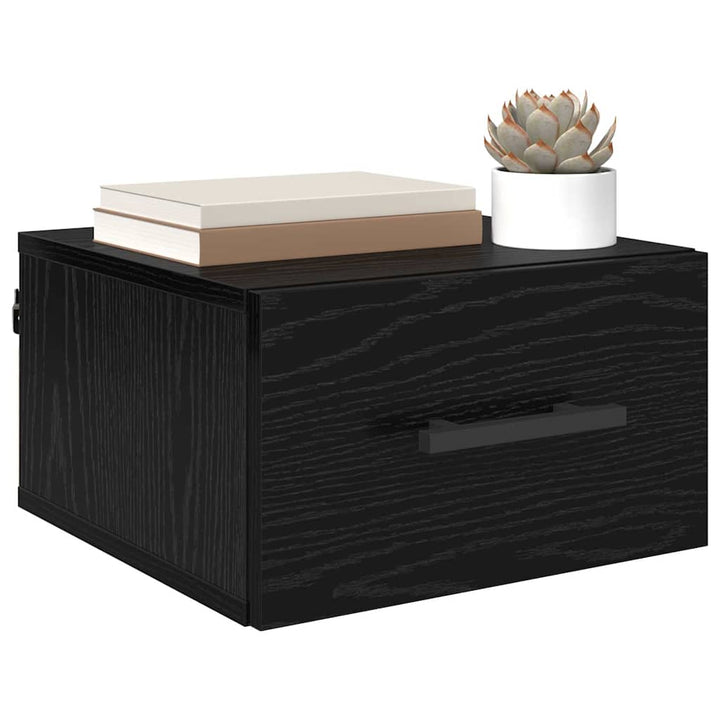 Natskab Vægmonteret Sort eg 35 x 35 x 20 cm Konstrueret træ