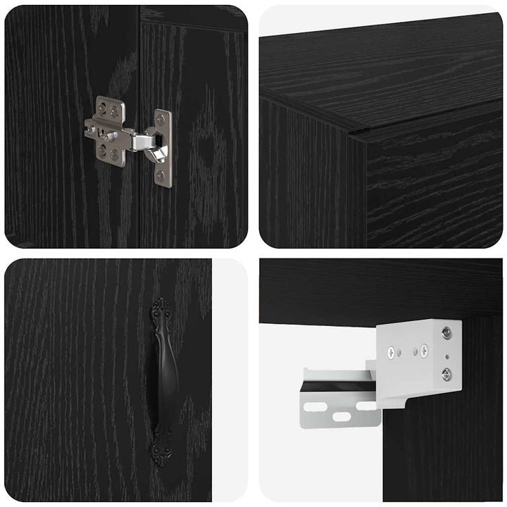 Vægskab Sort eg 69,5 x 34 x 90 cm Konstrueret træ