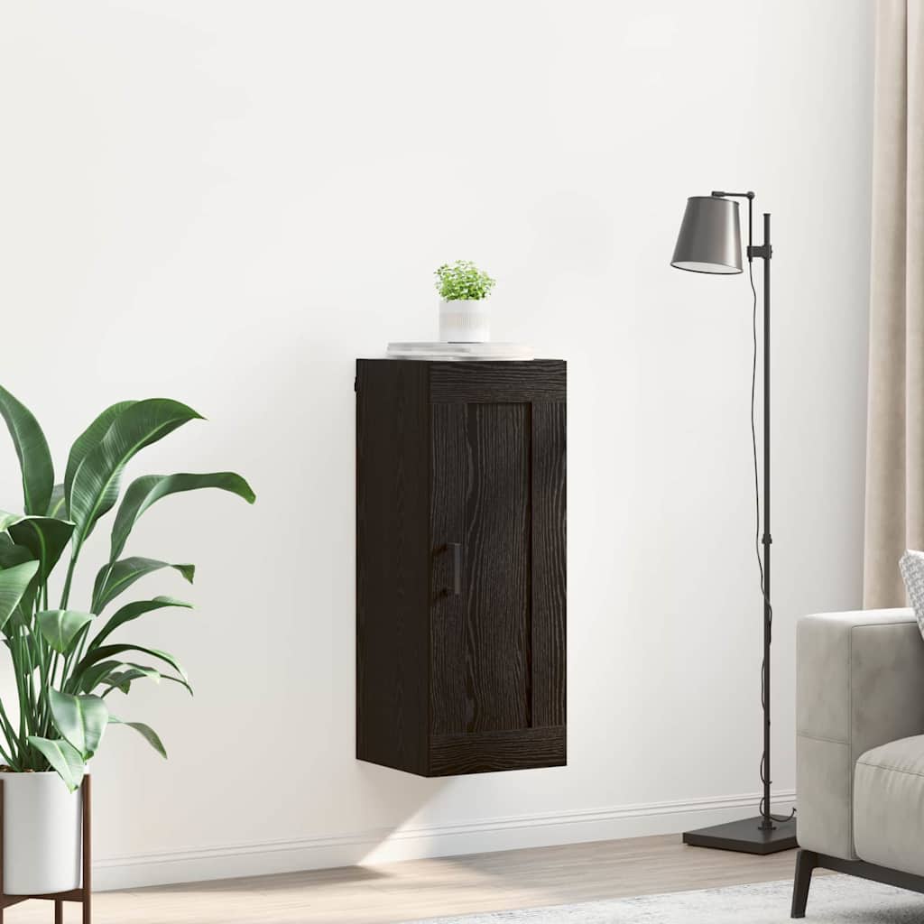 Vægskab Sort eg 34,5 x 34 x 90 cm Konstrueret træ