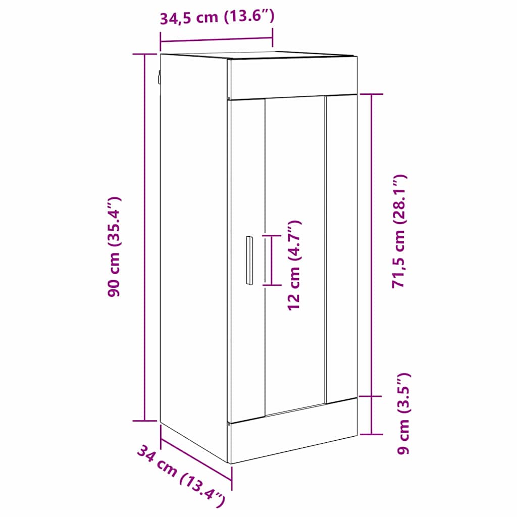 Vægskab Gammelt træ 34,5 x 34 x 90 cm Konstrueret træ