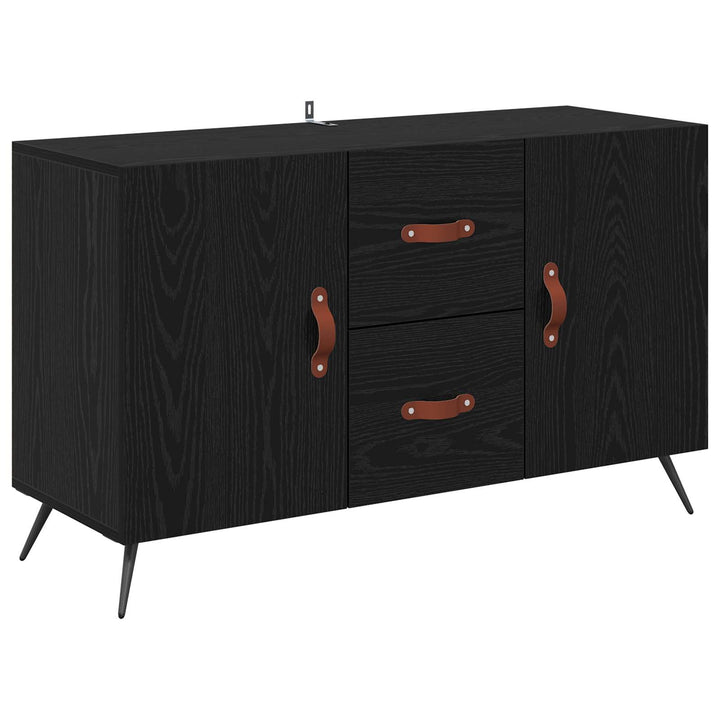 Sideboard med skuffe Sort eg 100 x 36 x 60 cm Konstrueret træ