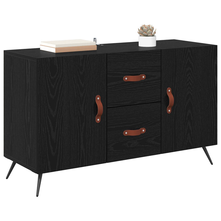 Sideboard med skuffe Sort eg 100 x 36 x 60 cm Konstrueret træ