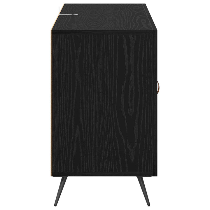 Sideboard med skuffe Sort eg 100 x 36 x 60 cm Konstrueret træ