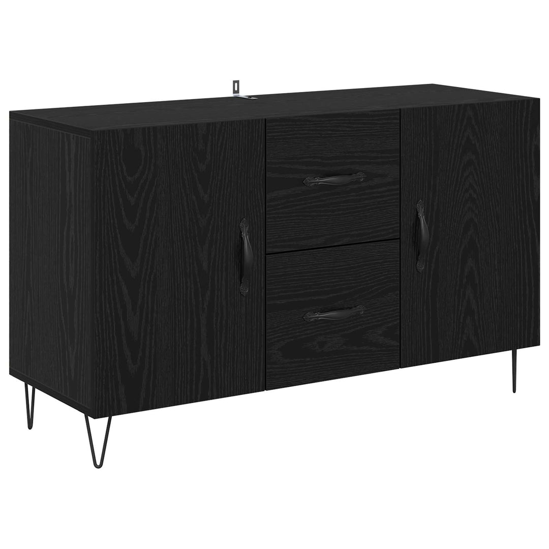 Sideboard med skuffe Sort eg 100 x 36 x 60 cm Konstrueret træ