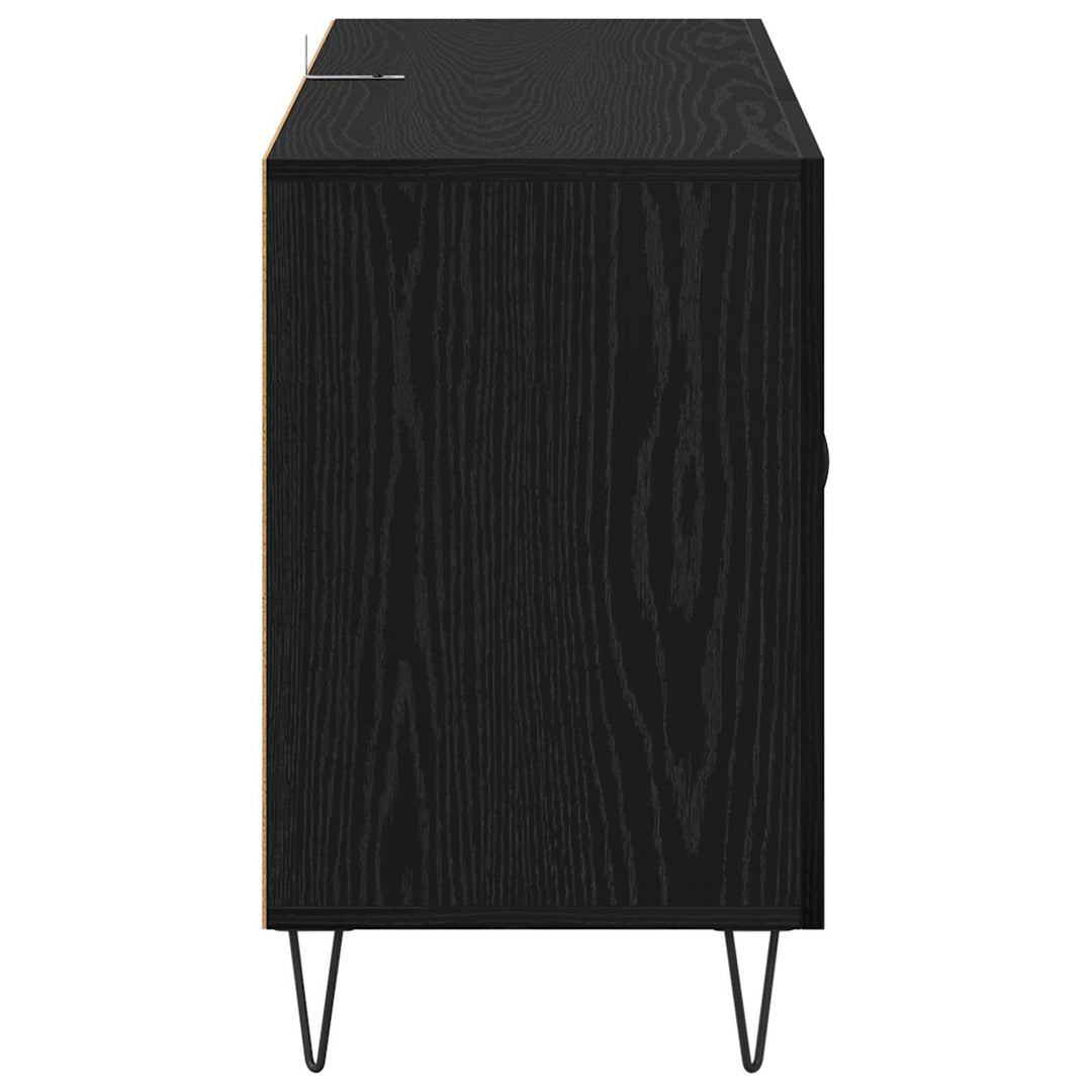 Sideboard med skuffe Sort eg 100 x 36 x 60 cm Konstrueret træ