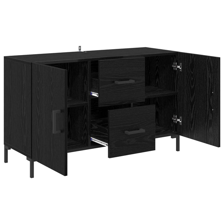 Sideboard med skuffe Sort eg 100 x 36 x 60 cm Konstrueret træ